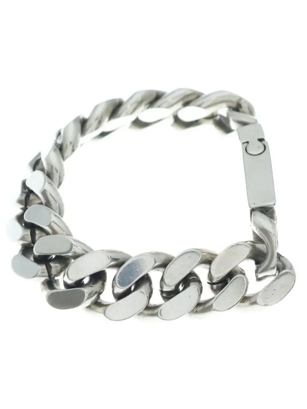 Saint Laurent Paris Chain Bracelet Silver Metal